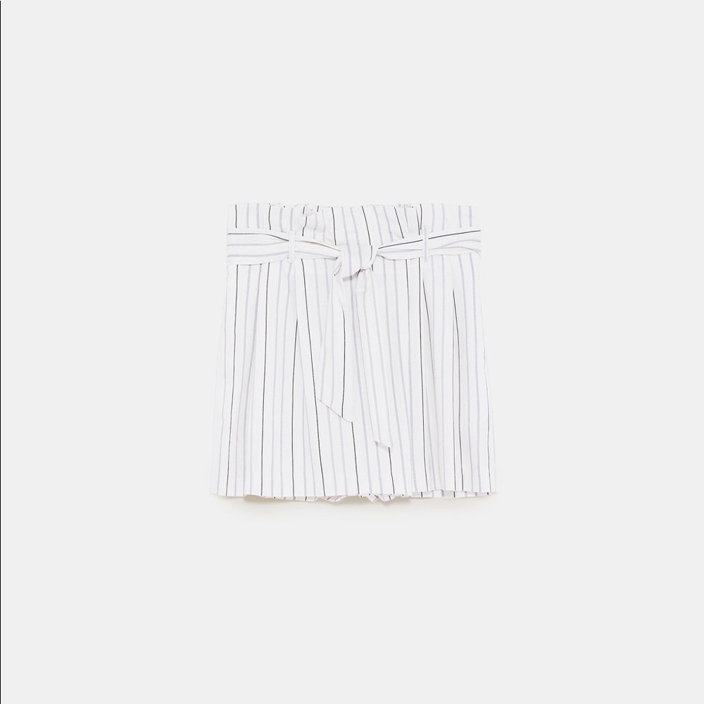 Zara Striped Asymmetrical Skort